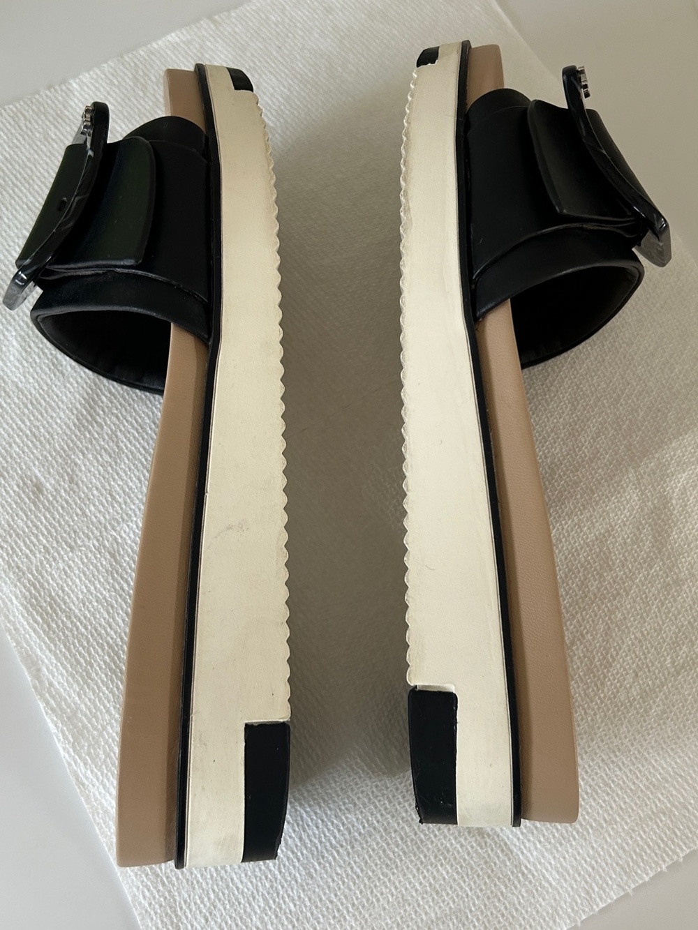 Sam Edelman Ariane Black Slide Sandals with Marbled Buckle - Picture 6 of 7